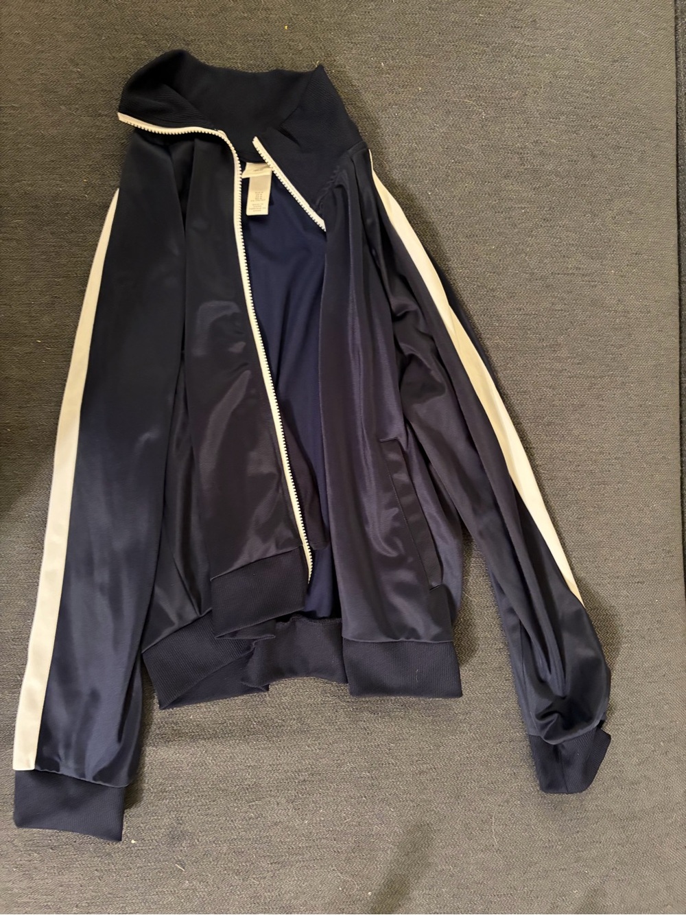 H&M Navy Track Jacket with White Side Stripes